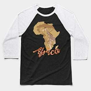 Giraffe auf dem Kontinent Afrika Baseball T-Shirt